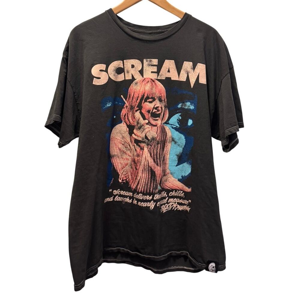 Scream Bloody Disgusting glow T-Shirts Black Cotton Crew Neck Short Sleeve Large